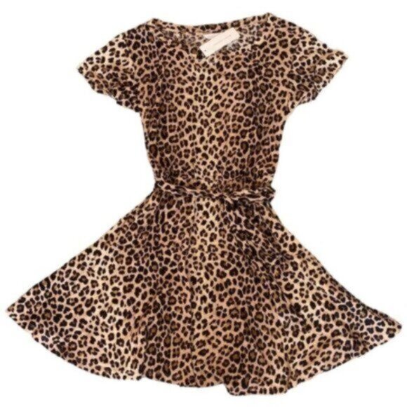 NWT Rebecca Taylor | Leopard Print Tie-Front Mini Jersey Dress Size Medium - Picture 5 of 10